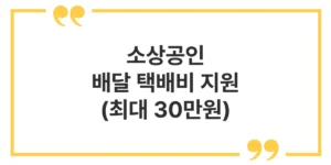 소상공인 배달 택배비 지원 30만원