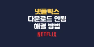 넷플릭스 다운로드 안됨 해결 방법