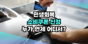 민생회복 소비쿠폰 신청방법