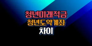 청년미래적금 청년도약계좌 차이
