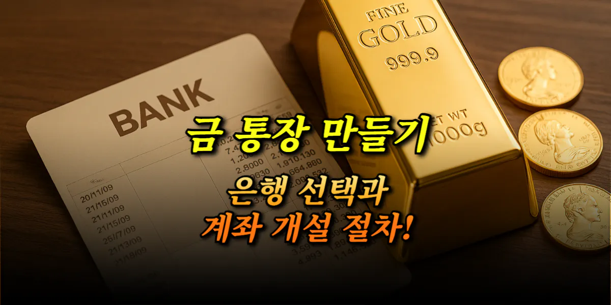 금 통장 만드는 법, 금통장 계좌 개설 방법 가이드