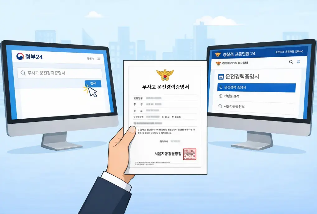 무사고 운전 경력 증명서 발급 방법