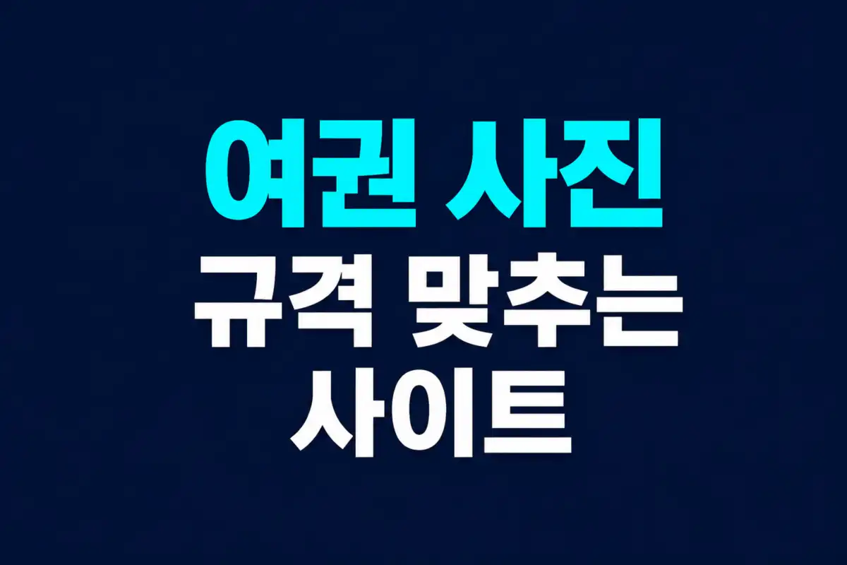 여권사진 규격 맞추는 사이트